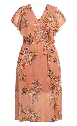 Sweet Floral Dress - guava