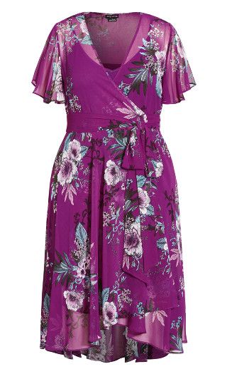 Botanica Berry Wrap Dress - magenta