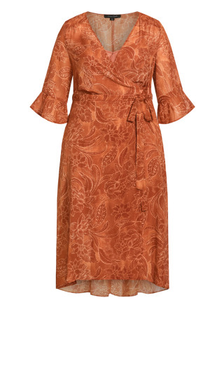 Viola Wrap Dress - copper