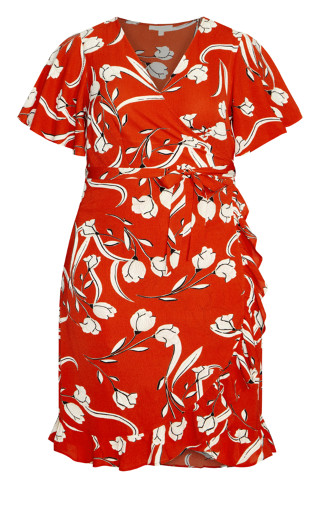 It's A Wrap Print Dress - tigerlily