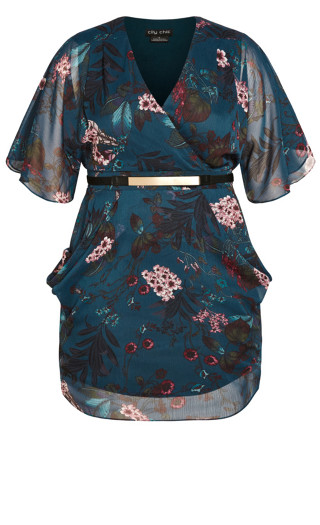 Wrap Botanica Dress - peacock