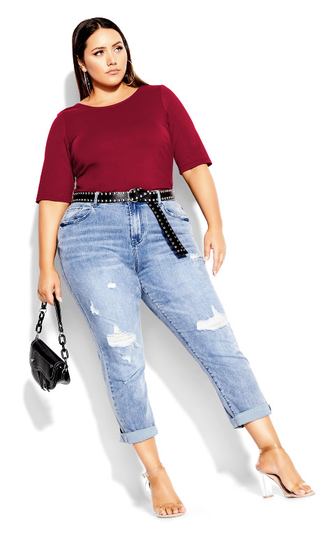 plus size elbow sleeve tee