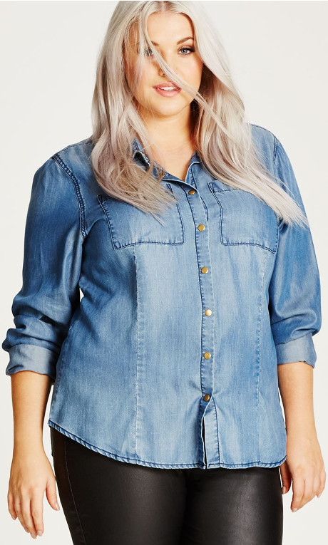 denim shirt plus size