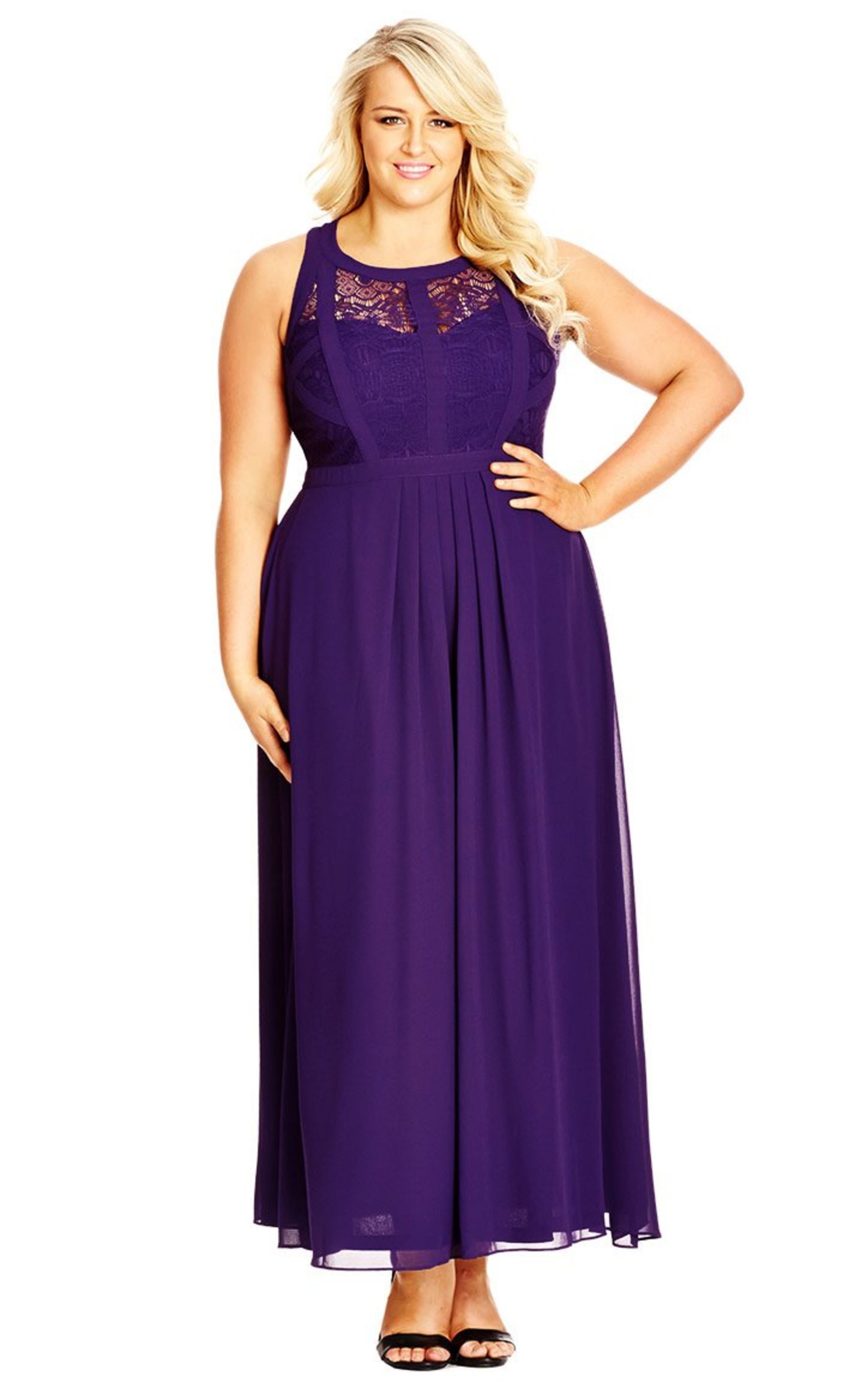 city chic panelled bodice maxi dress