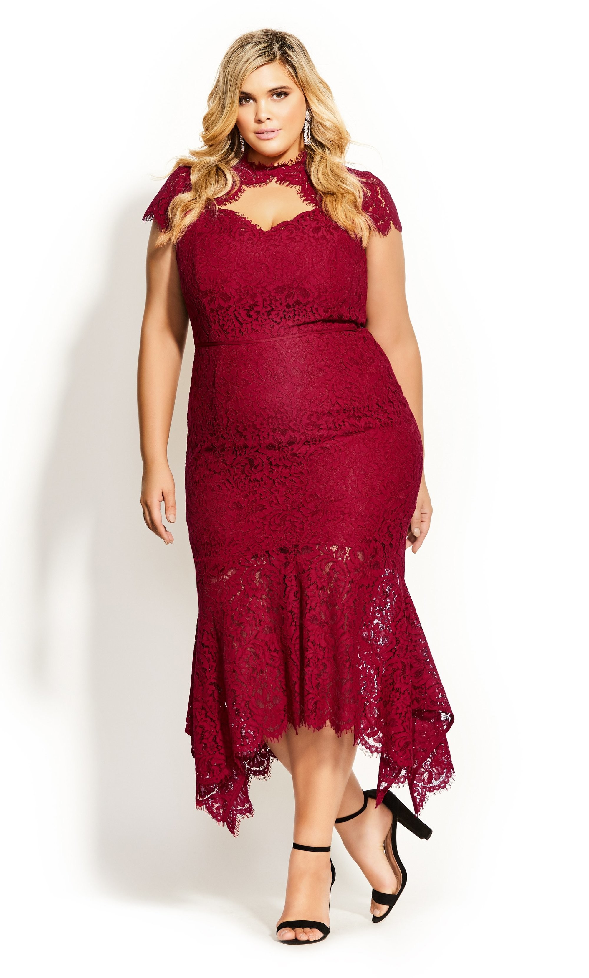 city chic red lace dress