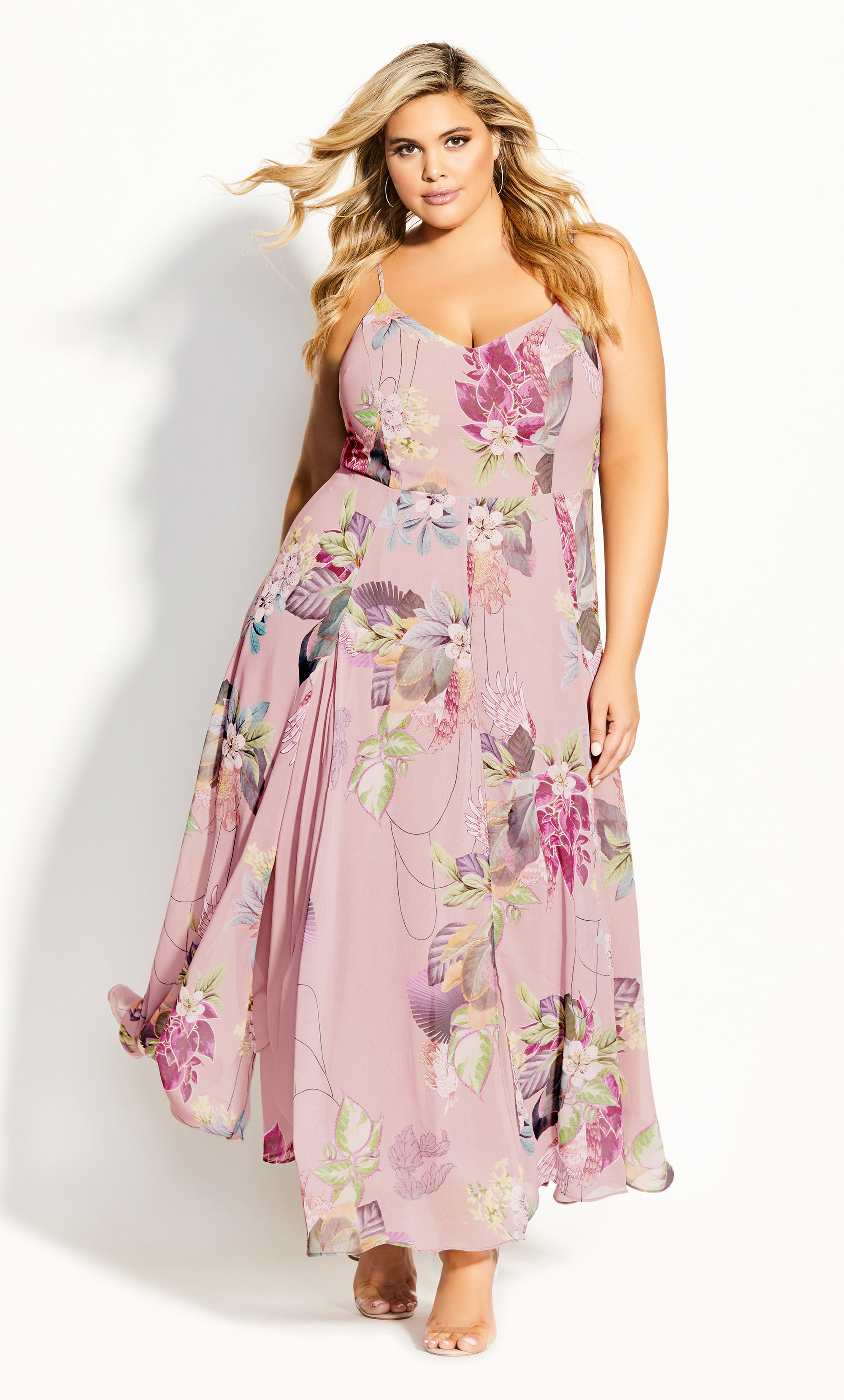 Plus Size Wild Heartwine Maxi Dress - rose