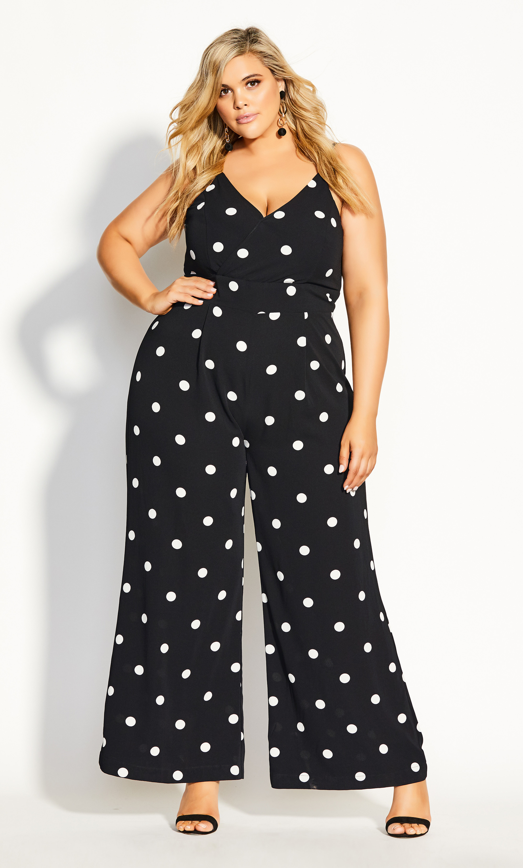 black and white spotty jumpsuit