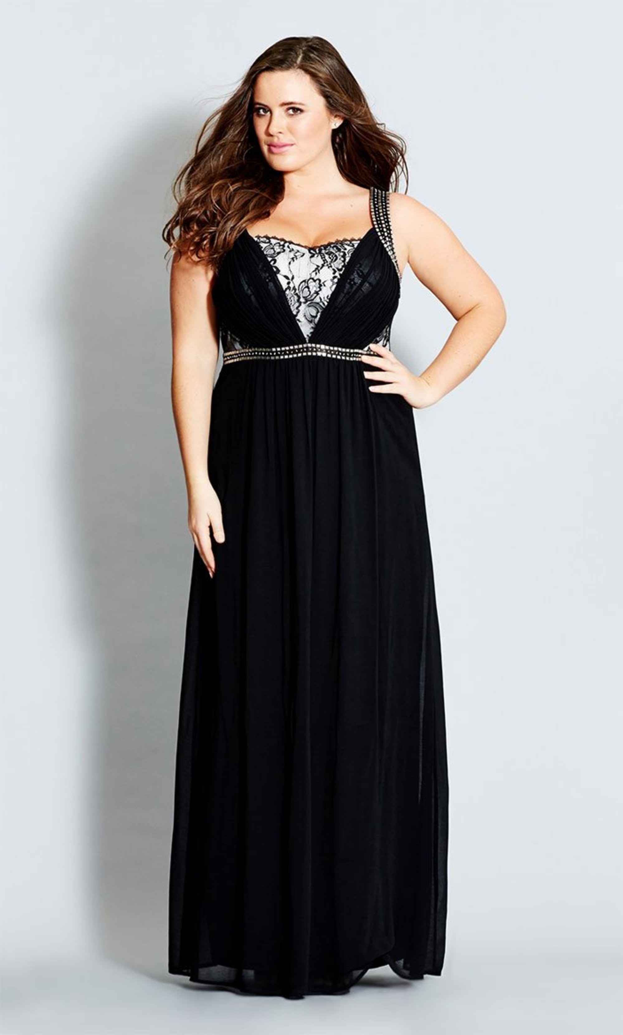 Plus Size Athena Black Goddess Maxi Dress