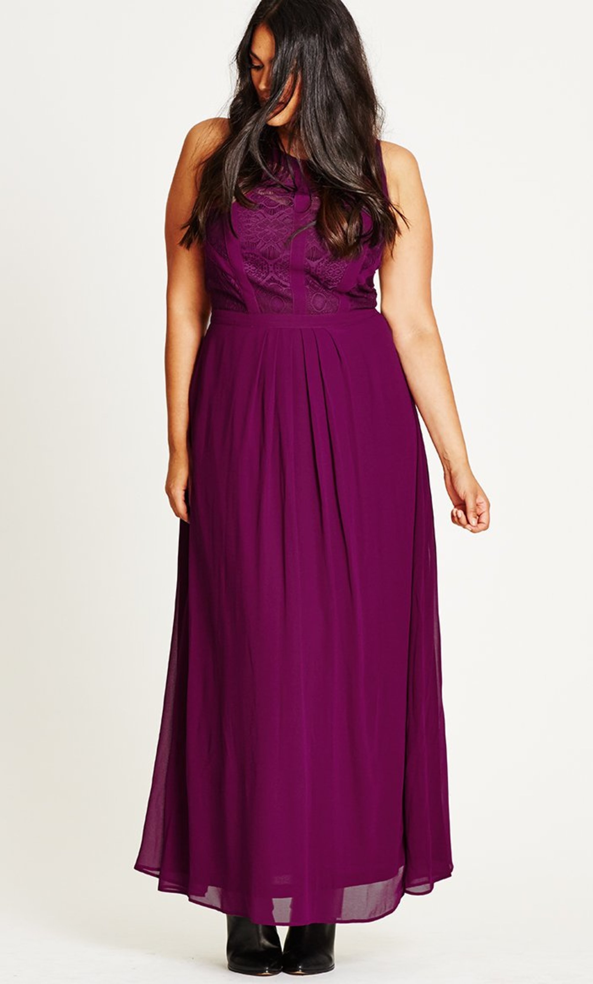 city chic panelled bodice maxi dress