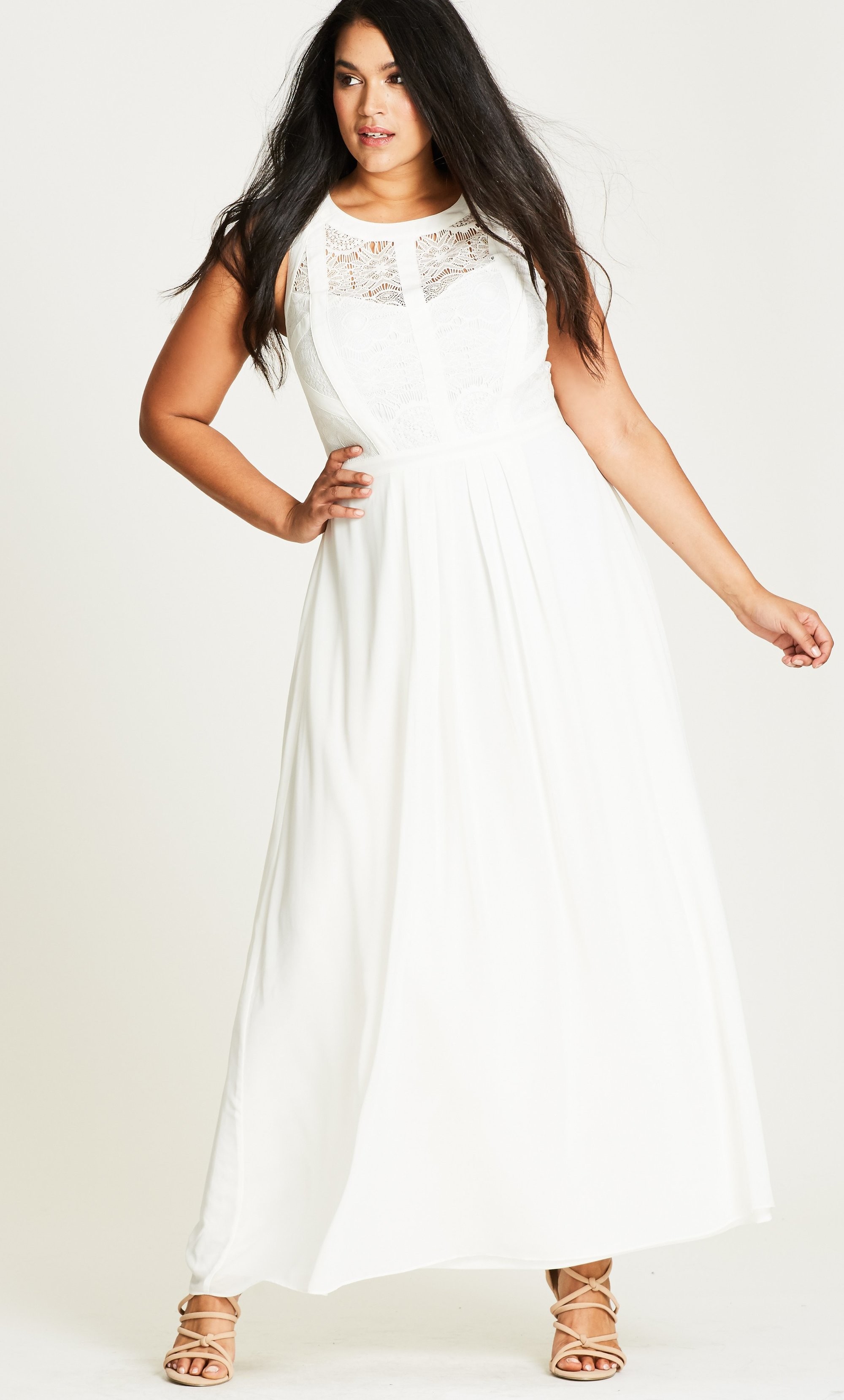 city chic panelled bodice maxi dress