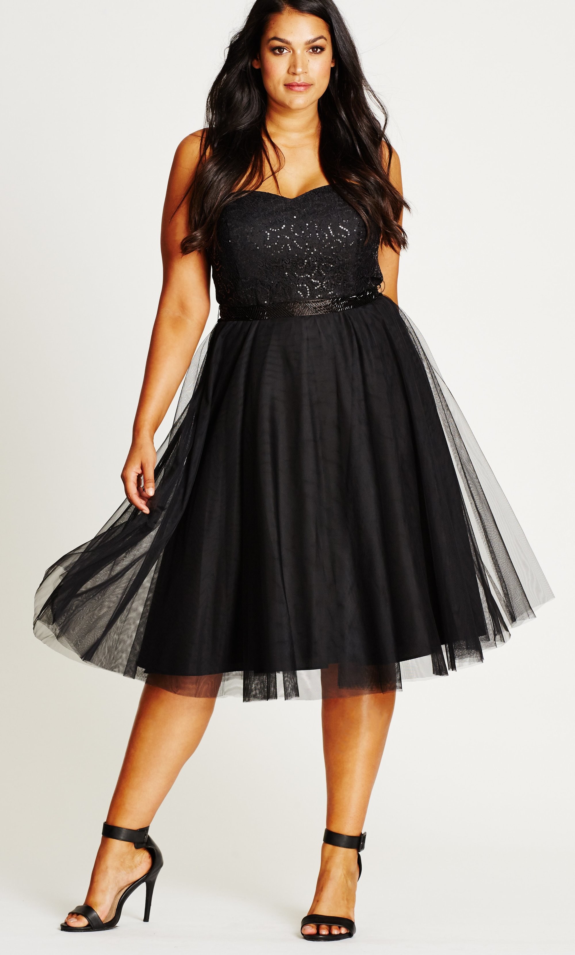 city chic black sequin dress