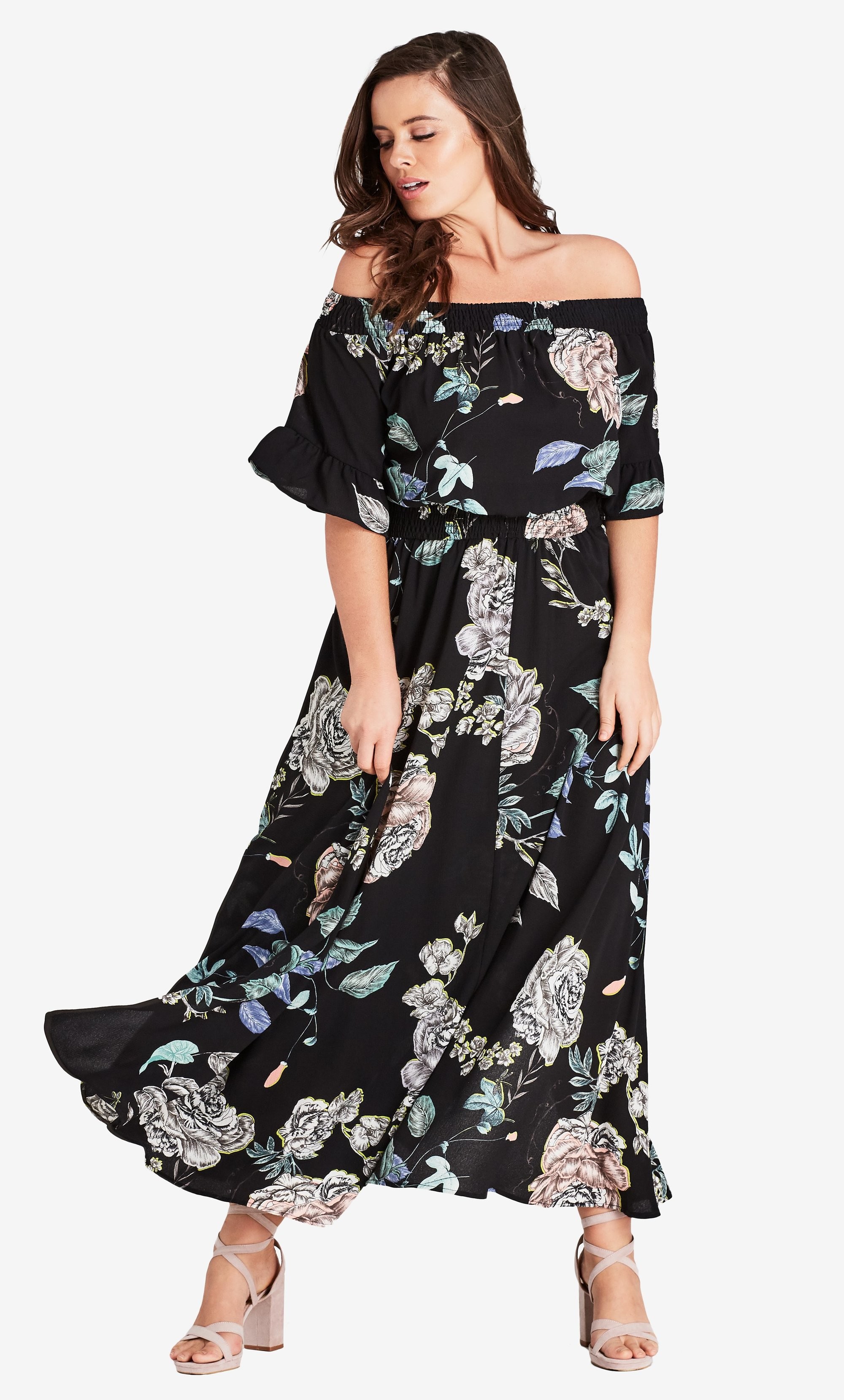 City Chic Floral Maxi Dress Factory ...