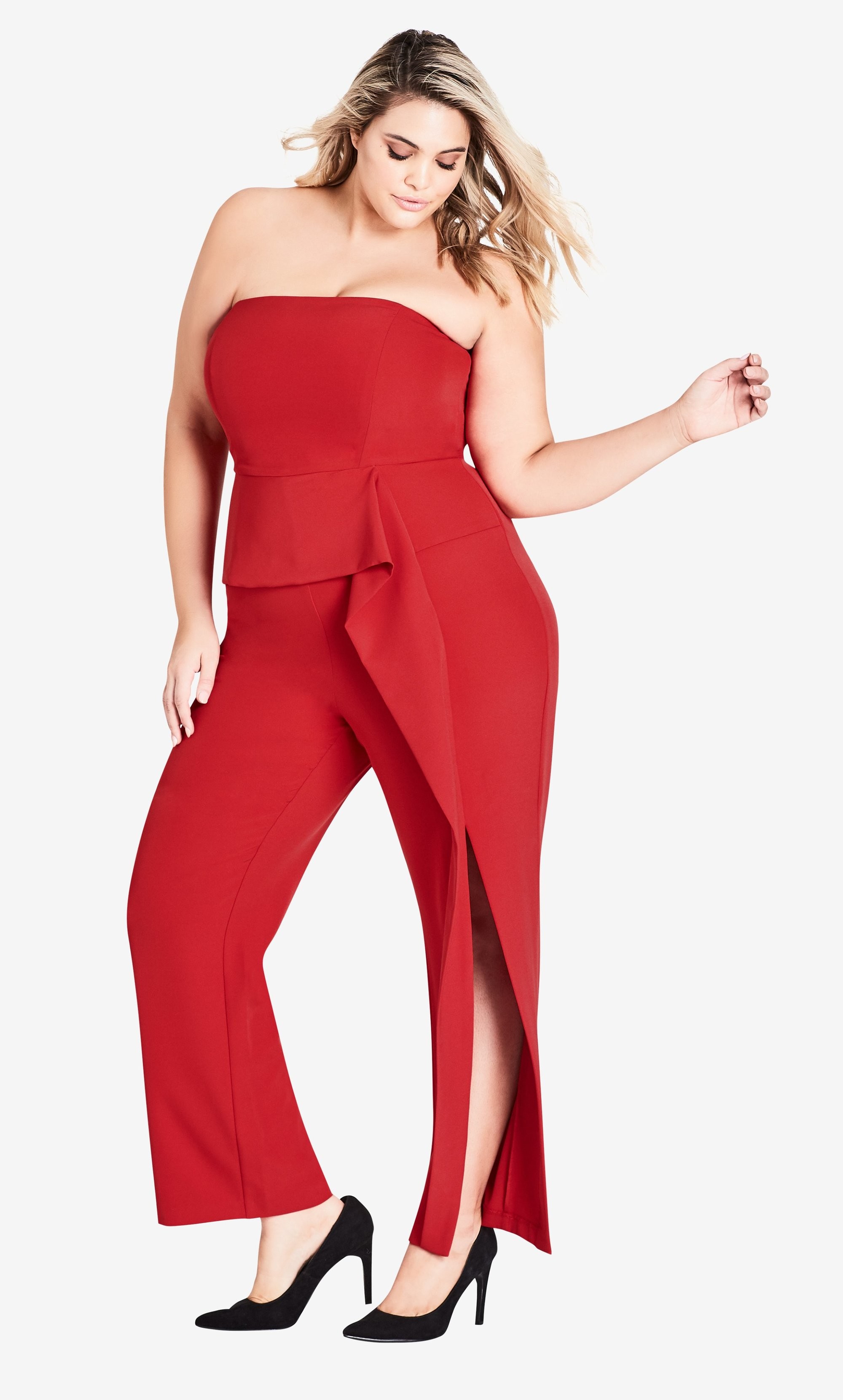 city chic red jumpsuit