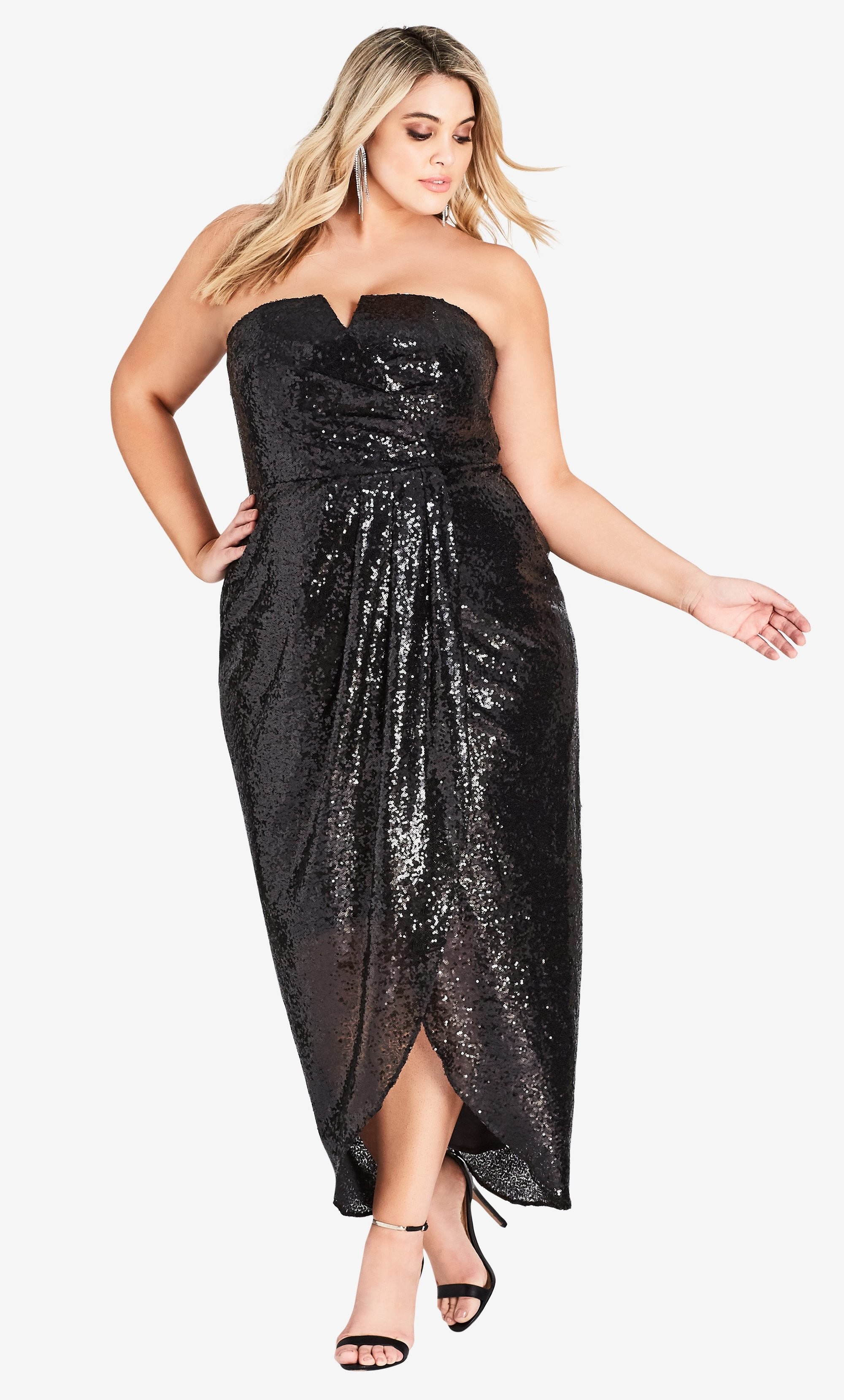 city chic black sequin dress