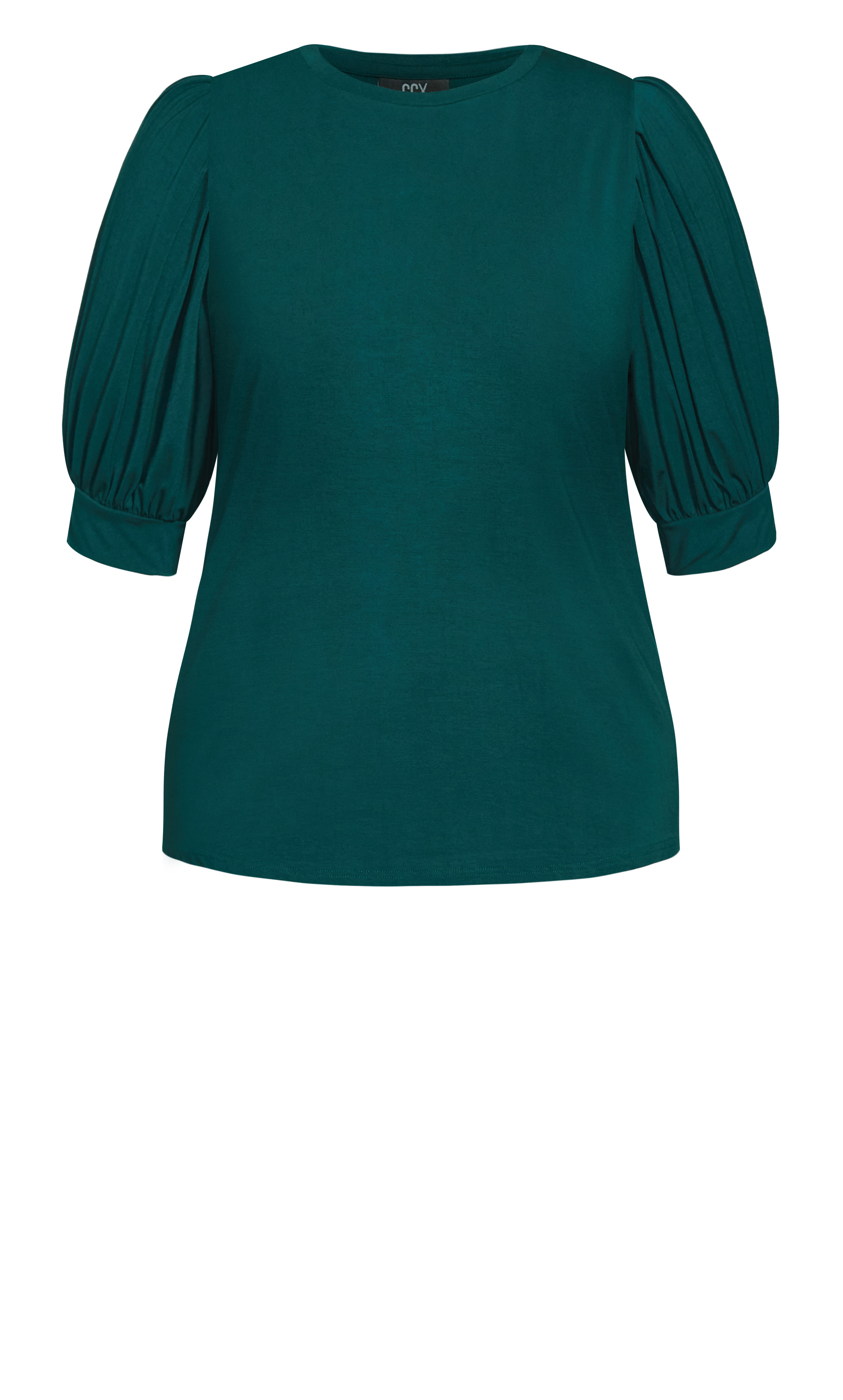 Women's Plus Size Plus Size Sleeved Emerald Green Top