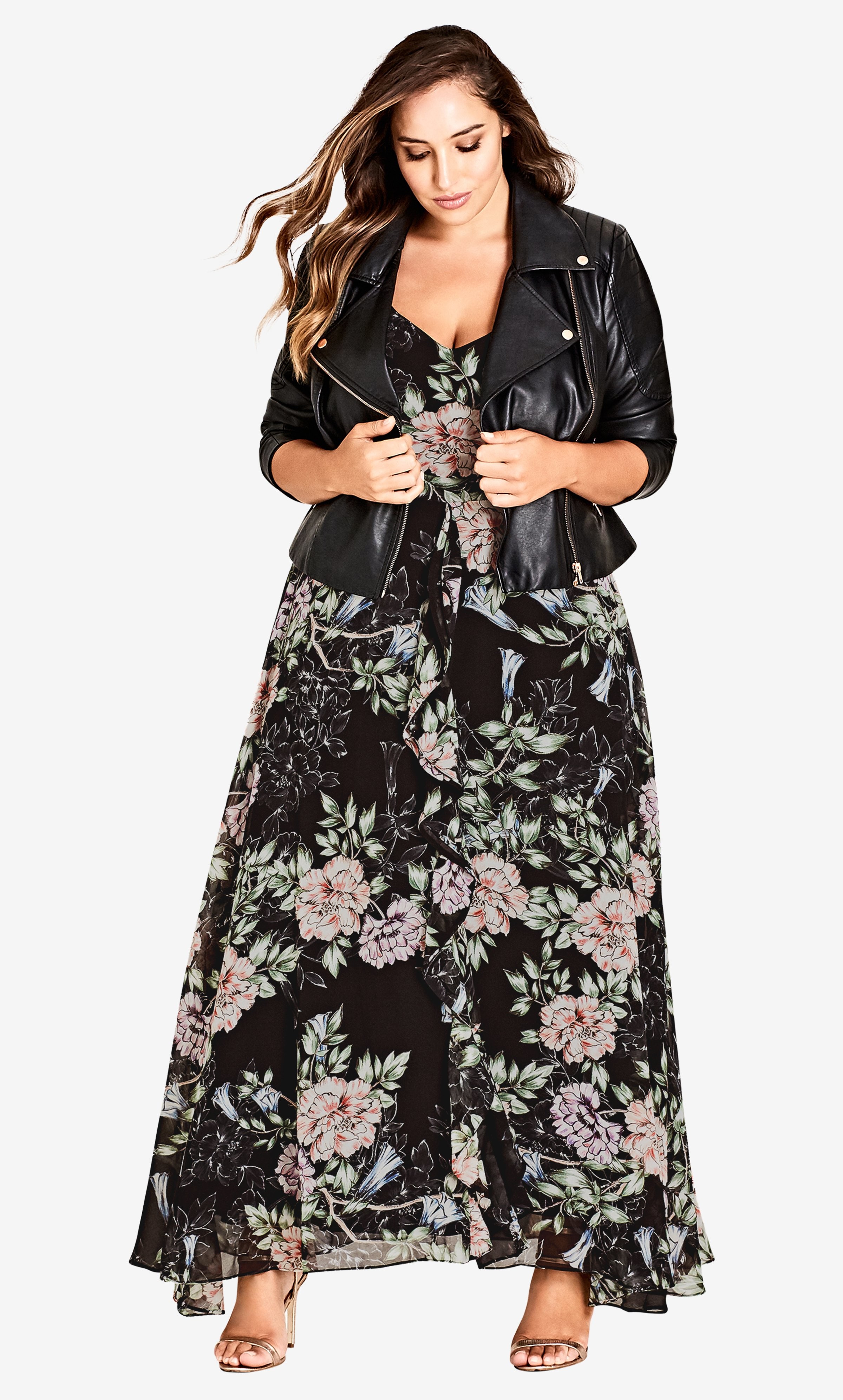 city chic blossom maxi dress