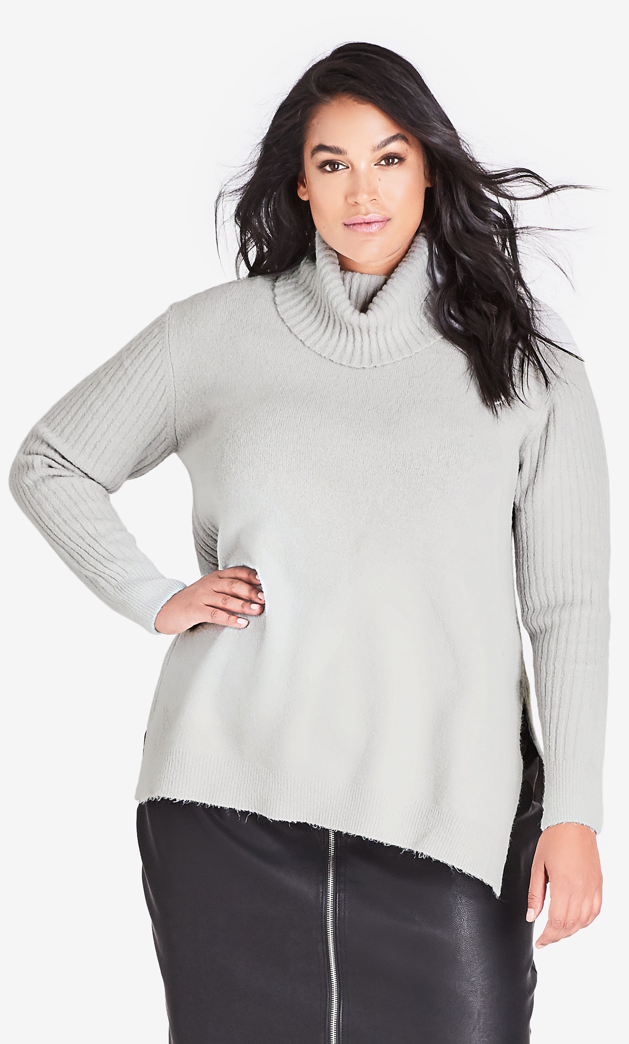 white cable knit jumper